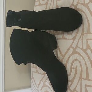 Florence Slouch Suede Black Ankle Boots